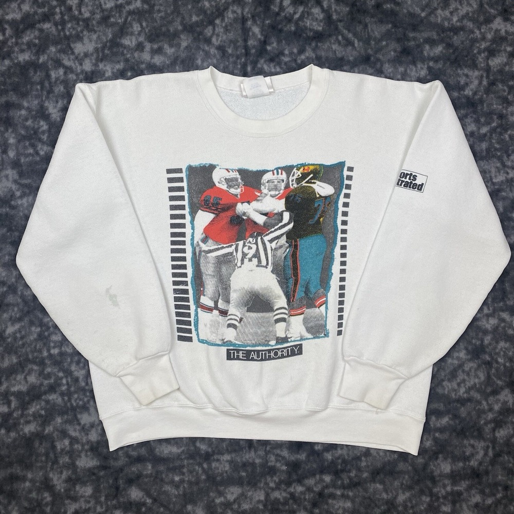Sports Illustrated The Authority Crewneck Mens Size L Vintage Football Pullover